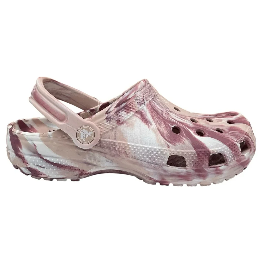 Crocs Youth Girls Marbled Classic Watercolor Clogs Size J6 Slip-on‎ Water Sandal
